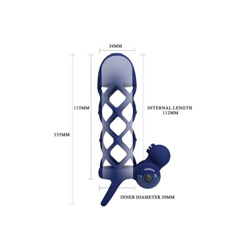 Pretty Love - Giann Anillo Vibrador Con Funda De Silicona Azul |