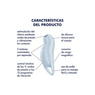 Satisfyer - Pocket Pro 1 Estimulador Clítoris Azul Claro | Vybes.it
