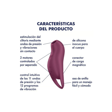 SATISFYER - POCKET PRO 1 ESTIMULADOR CLÍTORIS GRANATE