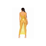 Leg Avenue - Langes Netzkleid Gelb Eine Grösse | Vybes.it