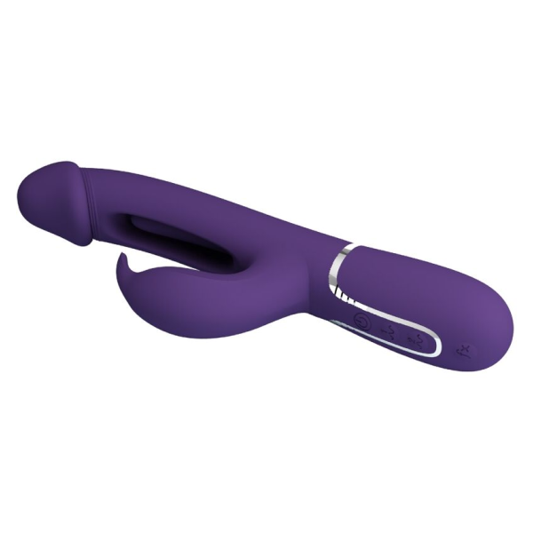 PRETTY LOVE - KAMPAS VIBRADOR RABBIT 3 EN 1 MULTIFUNCIÓN CON LENGUA VIOLETA