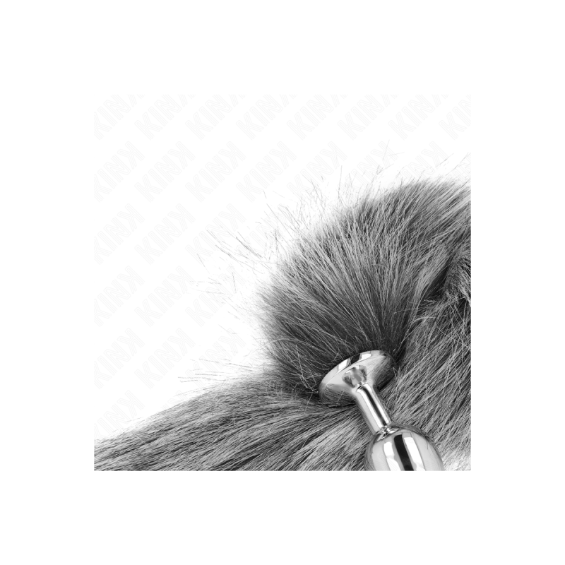 KINK - PLUG ANALE TAGLIA S 7 X 3 CM CON CODA SINTETICA 40 CM GRIGIO -…