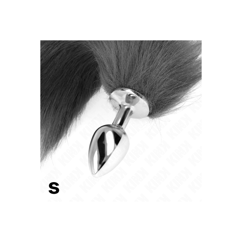 KINK - ANAL PLUG GRÖSSE S 7 X 3 CM MIT KUNSTSTOFFSCHWANZ 40 CM GRAU U…