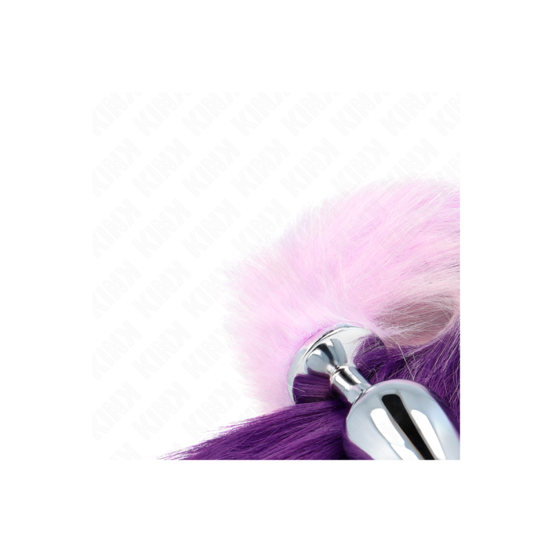 Kink - Plug Anal Talla L 10 X 4 Cm Con Cola Sintética 40 Cm Violeta