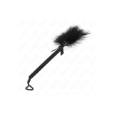 KINK - BACCHETTA IN CORDA DI NYLON CON PIUME TICKLE E FIOCCO NERO 25…
