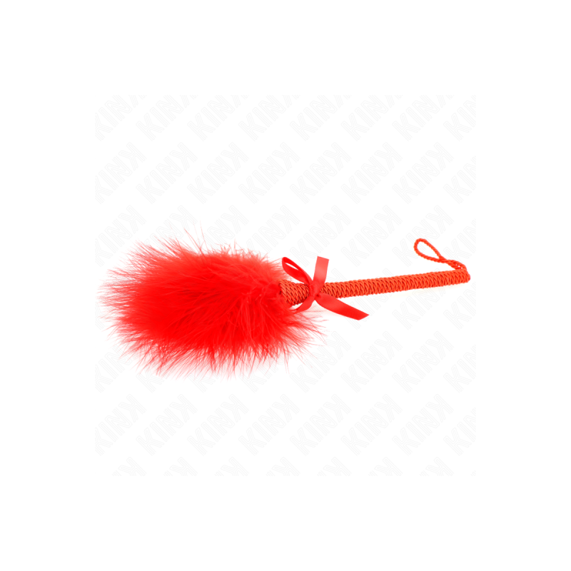 KINK - NYLON ROPE WAND WITH TICKLE FEATHERS AND RED BOW 25 CM - KINK…