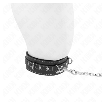 KINK - COLLIER EN CUIR PVC AVEC CEINTURE 105 CM RIVET STRASS 41,5 X 4 CM
