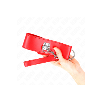 KINK - COLLIER AVEC CEINTURE 65 CM AVEC LARGE BRACELET ROUGE AJUSTABL…