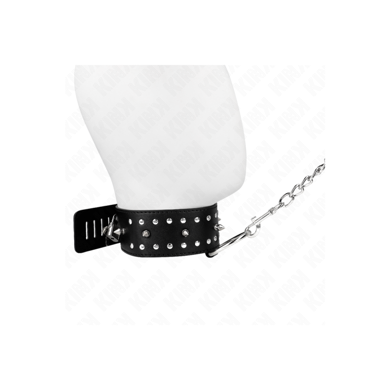 Kink - Collier Avec Laisse 65 Cm Avec Clous Argentés Modèle 1