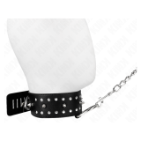KINK - COLLANA CON GUINZAGLIO 65 CM CON BORCHIE IN ARGENTO MODELLO 1 REGOLABILE 36-43 CM X 5 CM
