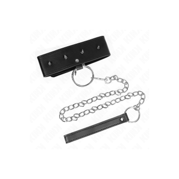 KINK - COLLANA 65 CM CON GUINZAGLIO CON BORCHIE ARGENTO MODELLO 2 REG…