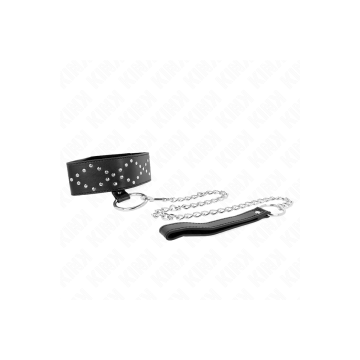 KINK - HALSKETTE 65 CM MIT LEINE MIT SILBERNEN NIETEN MODELL 3 VERSTE…