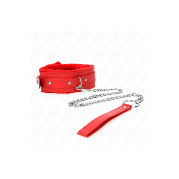 KINK - HALSBAND MIT LEINE 65 CM MIT EINSCHRÄNKUNGEN ROT 36-42 CM X 5,…