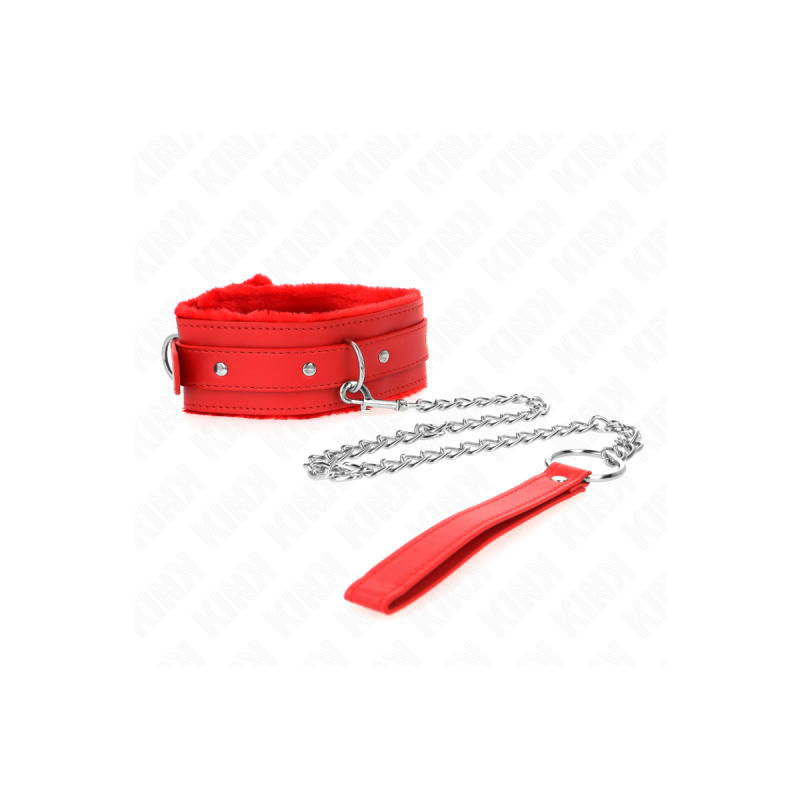 KINK - COLLAR WITH LEASH 65 CM WITH RESTRICTIONS RED 36-42 CM X 5.5 C…