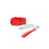 KINK - COLLAR WITH LEASH 65 CM WITH RESTRICTIONS RED 36-42 CM X 5.5 C…