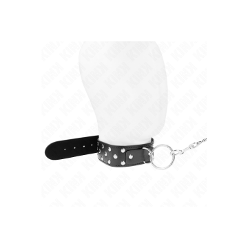 KINK - COLLANA CON CINTURINO AD ANELLO RIVETTO CON CINTURA 65 CM NERO…