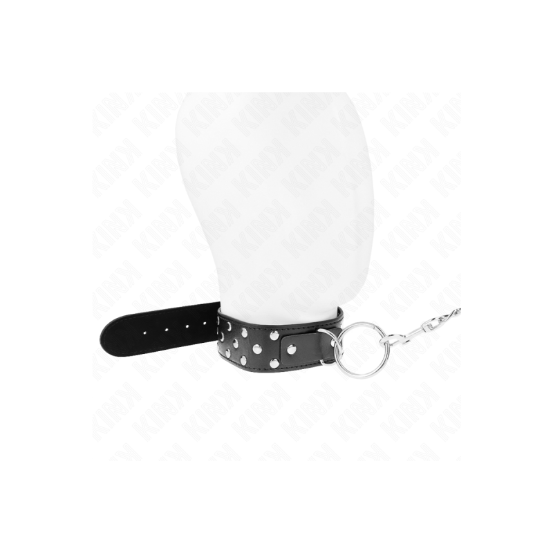 KINK - RING NIETEN BAND HALSKETTE MIT GÜRTEL 65 CM SCHWARZ VERSTELLBA…