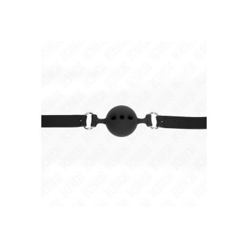 KINK - FULL SILICONE GAG 55 x 2 CM WITH 5 CM BALL SIZE L BLACK ADJUST…