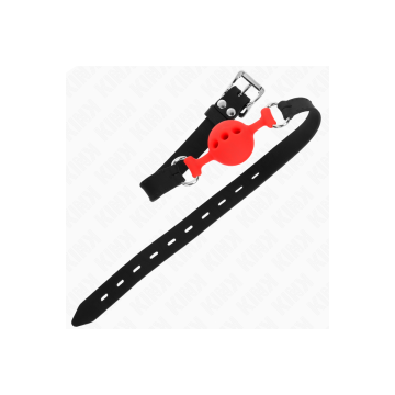 KINK - FULL SILICONE GAG 55 x 2 CM WITH 4 CM BALL SIZE S RED ADJUSTAB…