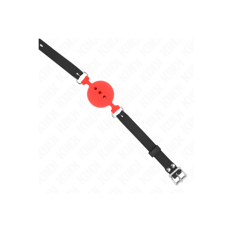 KINK - FULL SILICONE GAG 55 x 2 CM WITH 5 CM BALL SIZE L RED ADJUSTAB…