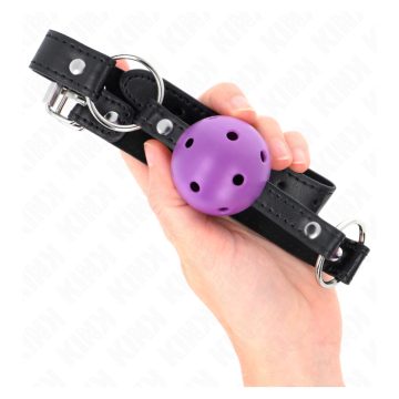 KINK - MORDAZA DE BOLA 4.5 CM MORADO DURA HUECA 63.5 X 2 CM