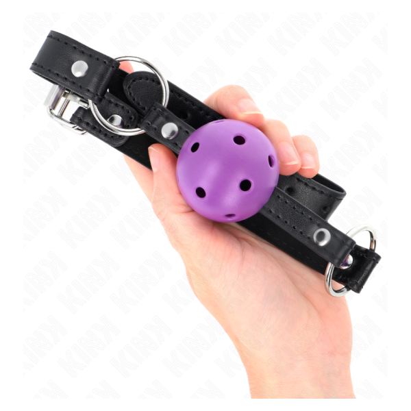 KINK - MORDAZA DE BOLA 4.5 CM MORADO DURA HUECA 63.5 X 2 CM