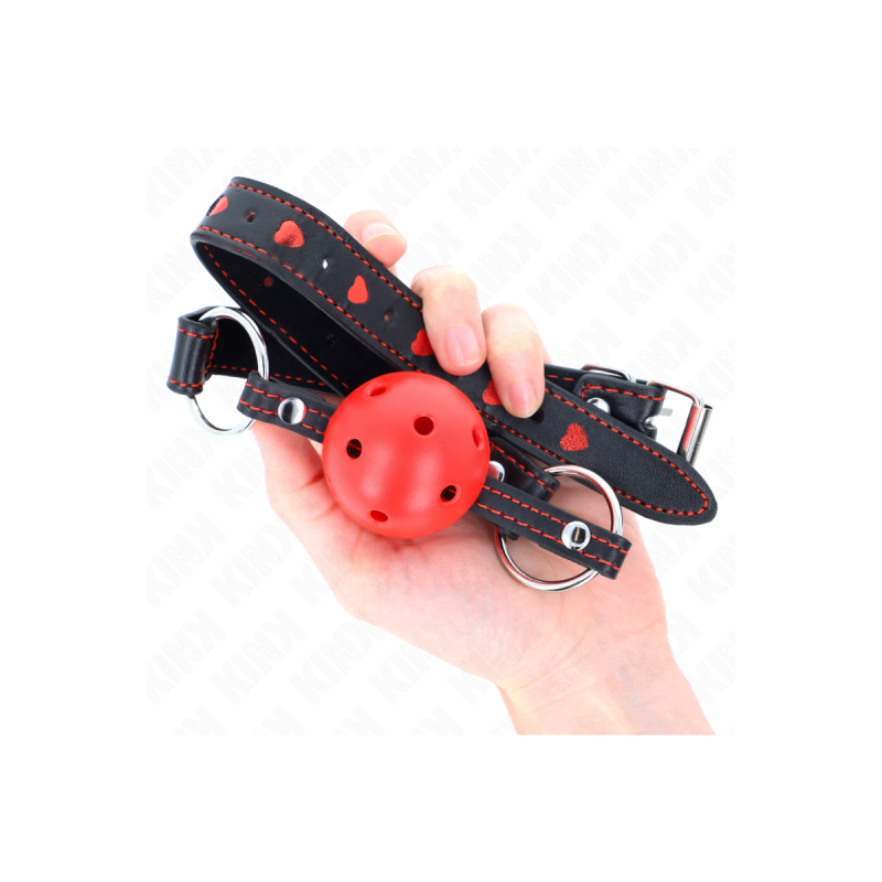 KINK - HOHLHARTER ROTER BALLKNEBEL MODELL 2 65 x 2,5 CM - KINK COLLAR…
