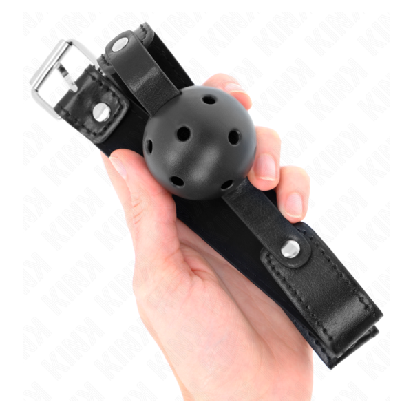 KINK - MORDAZA DE BOLA 4.5 CM TRANSPIRABLE NEGRO 65 x 2.5 CM