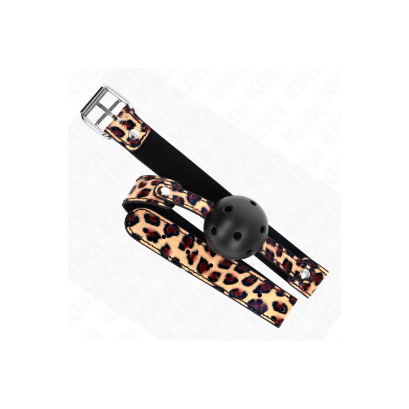 KINK - LEOPARD ATMUNGSAKTIVER BALL 4,5 CM GAG 65 x 2,5 CM - KINK COLL…