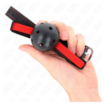 KINK - MORDAZA DE BOLA 4.5 CM DURA HUECA CON CINTURÓN ELÁSTICO 56 x 1.5 CM