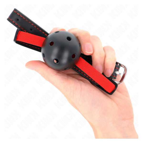 KINK - MORDAZA DE BOLA 4.5 CM DURA HUECA CON CINTURÓN ELÁSTICO 56 x 1.5 CM