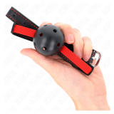 KINK - MORDAZA DE BOLA 4.5 CM DURA HUECA CON CINTURÓN ELÁSTICO 56 x 1.5 CM
