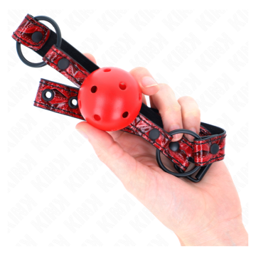 KINK - MORDAZA DE BOLA 4.5 CM CON PATRÓN DE DIAMANTE MODELO 1 64.5 CM AJUSTABLE 42- 60 CM