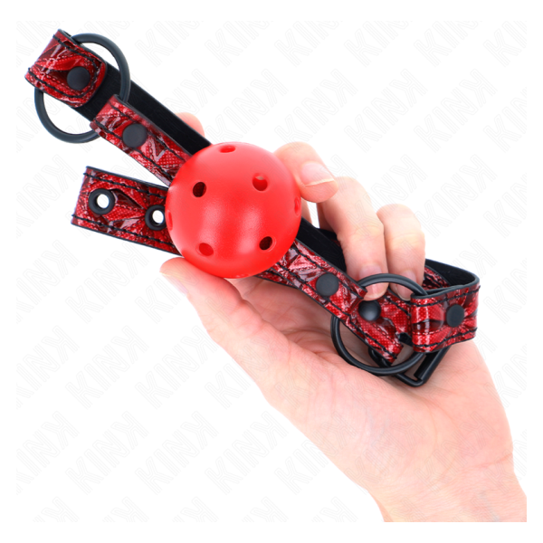 KINK - MORDAZA DE BOLA 4.5 CM CON PATRÓN DE DIAMANTE MODELO 1 64.5 CM AJUSTABLE 42- 60 CM