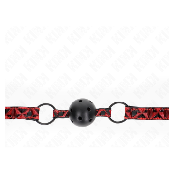 KINK - MORDAZA DE BOLA 4.5 CM CON PATRÓN DE DIAMANTE MODELO 2 64.5 CM AJUSTABLE 42- 60 CM