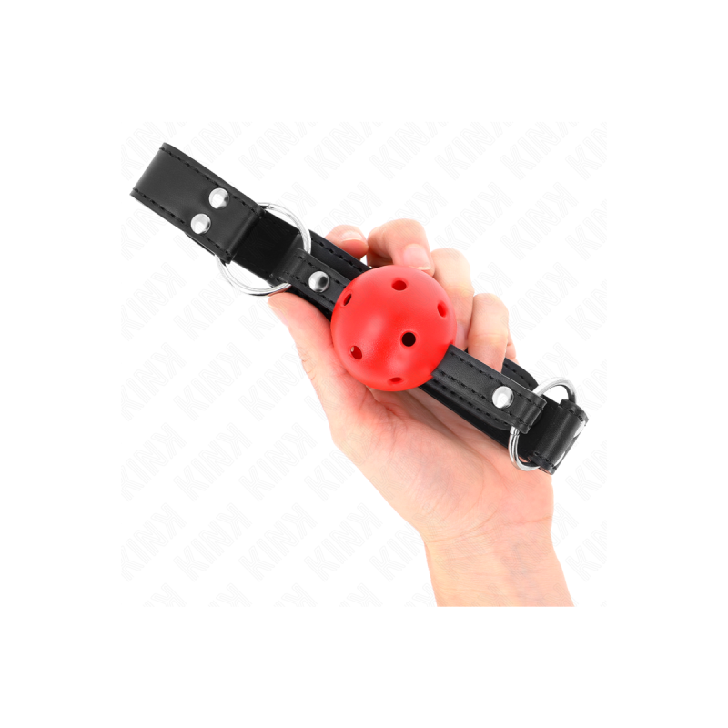 KINK - BREATHABLE BALL 4 CM GAG WITH DOUBLE RIVET LEATHER 62.5 x 2.5…