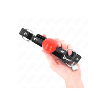 KINK - BALL 4 CM GAG CON SERRATURA SFERA ROSSA CINTURINO NERO 60 x 2…