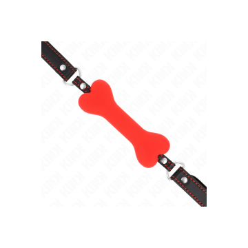 KINK - OSSO ROSSO 12 CM BAVAGLIO 63 x 2 CM - KINK COLLAR & GAG - Masc…