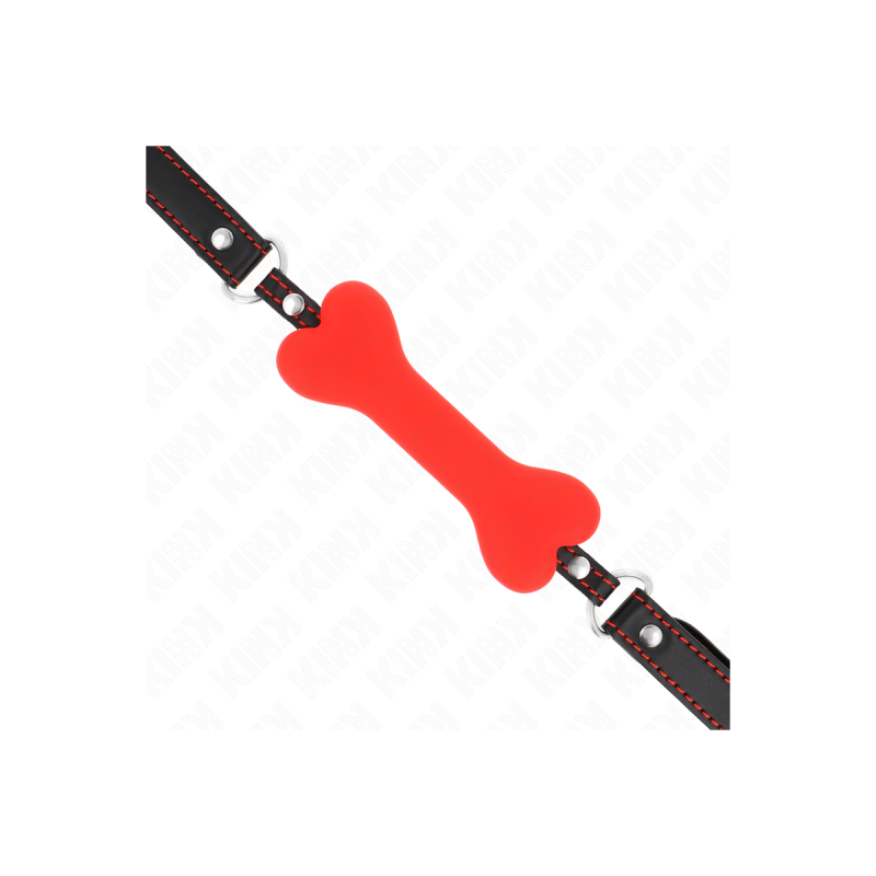 KINK - RED BONE 12 CM GAG 63 x 2 CM - KINK COLLAR & GAG - Gags