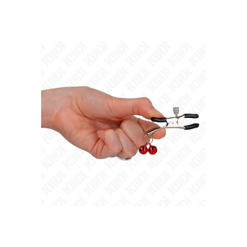 KINK - DOPPELTE GLOCKEN-NIPPELKLAMMERE ROT 6 CM - KINK NIPPLE GRIP -…