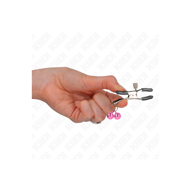 KINK - MORSETTO PER CAPEZZOLI DOPPIA CAMPANA ROSA 6 CM - KINK NIPPLE…