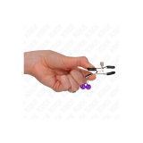 KINK - DOUBLE BELL NIPPLE CLAMP PURPLE 6 CM - KINK NIPPLE GRIP - Sado…