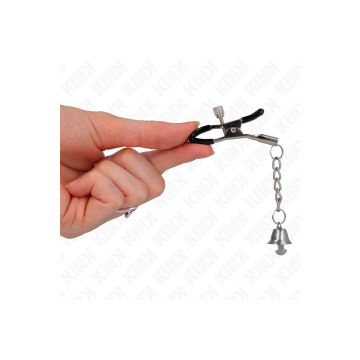 KINK - SILVER BELL PENDANT NIPPLE CLAMPS 6 CM - KINK NIPPLE GRIP - Sa…