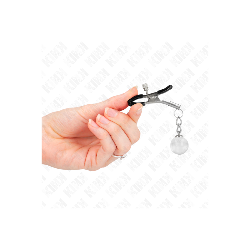 KINK - GLASPERLEN-NIPPELKLAMMERN SILBER 6 CM - KINK NIPPLE GRIP - Sad…