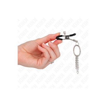 KINK - O RING NIPPLE CLAMP AND LITTLE CHAIN SILVER 6 CM - KINK NIPPLE…