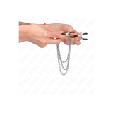 KINK - NIPPLE CLAMPS WITH 3 CHAINS SILVER 20/23/28 CM - KINK NIPPLE G…