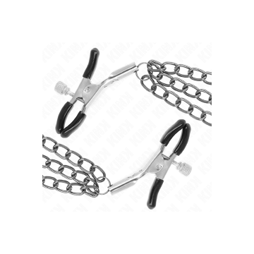 KINK - NIPPELKLEMMEN MIT 3 KETTEN SCHWARZ 20/23/28 CM - KINK NIPPLE G…