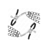 KINK - NIPPLE CLAMPS WITH 3 CHAINS BLACK 20/23/28 CM - KINK NIPPLE GR…