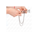 KINK - PINCES À TETEAUX AVEC 2 CHAÎNES ÉPAISSES ARGENT 20/23 CM - KIN…