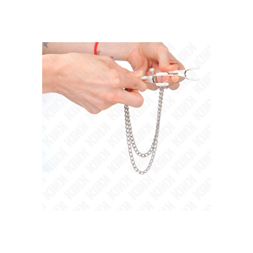 KINK - PINZE PER CAPEzzoli CON 2 CATENE SOTTILI ARGENTO 20/23 CM - KI…